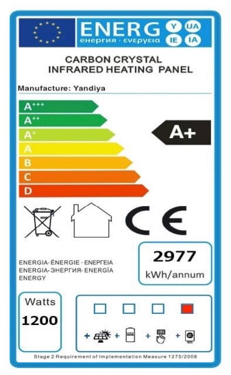 YANDIYA infrapanel 1200 W - fehér (80x120 cm) - Image 7