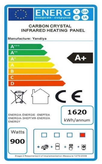 YANDIYA üveg infrapanel 900 W - fehér (60x110 cm) - Image 7